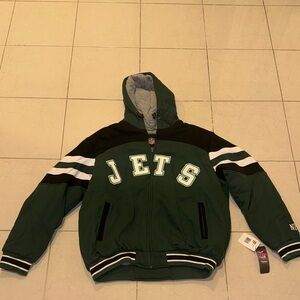 NFL Jets Green and Black Varsity Jacket